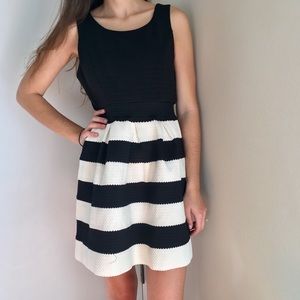 As U Wish Black White Striped Tank Sleeveless Dress Wedding Guest Size 4